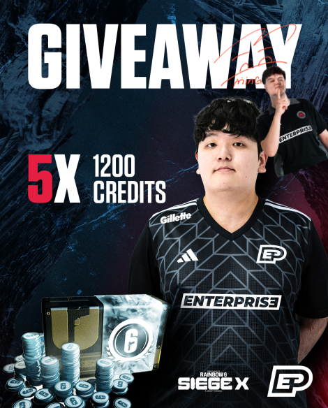 MinGoran 🐷 (@mingoran_) on Twitter photo R6 CREDITS GIVEAWAY
✅Follow <a href="/enterprise_esp/">ENTERPRISE ESPORTS</a> + <a href="/mingoran_/">EP | MinGoran ✈️ 🇸🇦</a>
✅Tag your best friend
✅RT&Like this post
Pick 5 winner, announce July 31th
With free credit, Buy esports skin/Valkyrie Elite!
- If this post gets over 500 retweets, I will announce 5 more winners. R6 CREDITS GIVEAWAY
✅Follow <a href="/enterprise_esp/">ENTERPRISE ESPORTS</a> + <a href="/mingoran_/">EP | MinGoran ✈️ 🇸🇦</a>
✅Tag your best friend
✅RT&Like this post
Pick 5 winner, announce July 31th
With free credit, Buy esports skin/Valkyrie Elite!
- If this post gets over 500 retweets, I will announce 5 more winners.