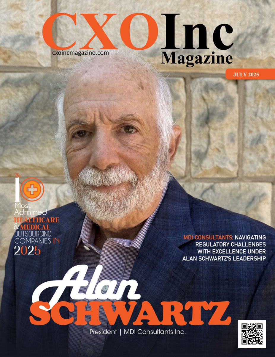 ✨Excited to Feature #AlanSchwartz, President/Founder at <a href="/mdiConsultants/">mdi Consultants, Inc</a>, on the cover of CXO Inc Magazine as one of "The 10 Most Admired Healthcare &amp; Medical Outsourcing Companies in 2025" 🌟

Read At:- bit.ly/4lwB2Gb

#MDIConsultants #MedicalInnovation #FDACompliance