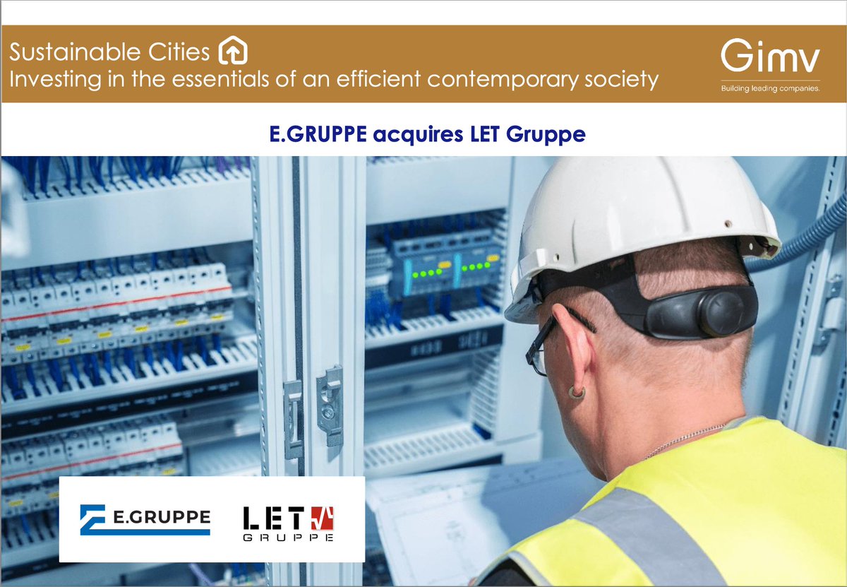 Gimv's tweet image. @Gimv portfolio company #E.GRUPPE acquires #LETGruppe to expand its regional presence and product offering. #electrification #digitalisation #renewableenergy 👉 bit.ly/46GfaDs
#BuildingLeadingCompanies #SustainableCities