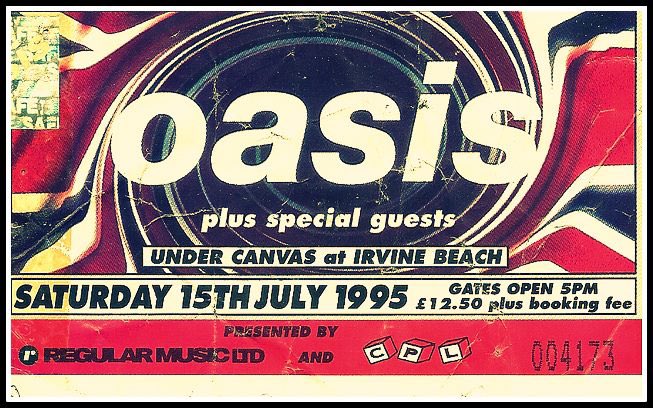 On July 15th 1995, Oasis played the second of two concerts at Irvine Beach in Scotland. #Oasis