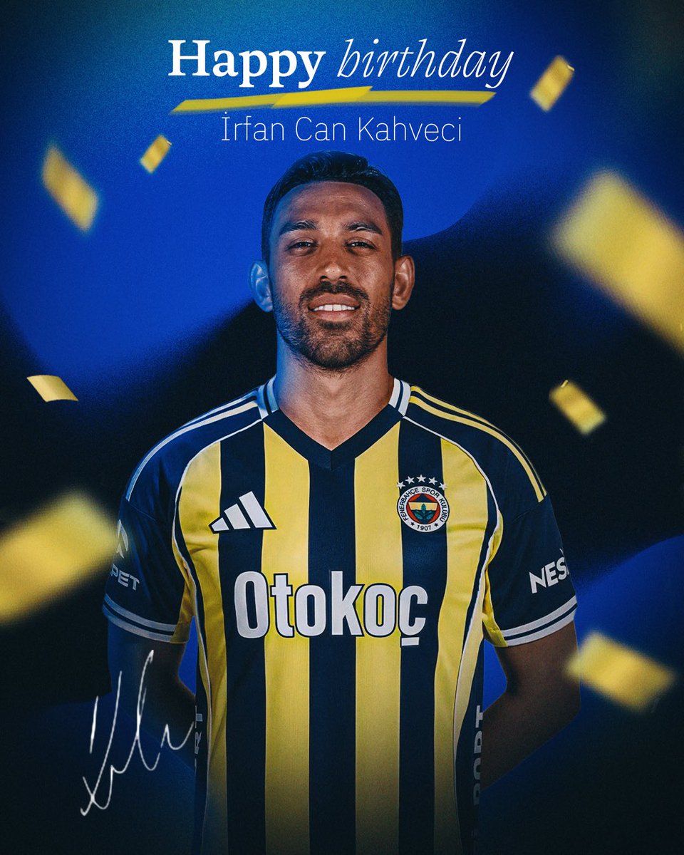 Fenerbahce's tweet photo. Bugün futbolcumuz İrfan Can Kahveci’nin doğum günü. Mutlu yıllar @irfankahveci! 🎂 https://t.co/f4PJYkpIr2
