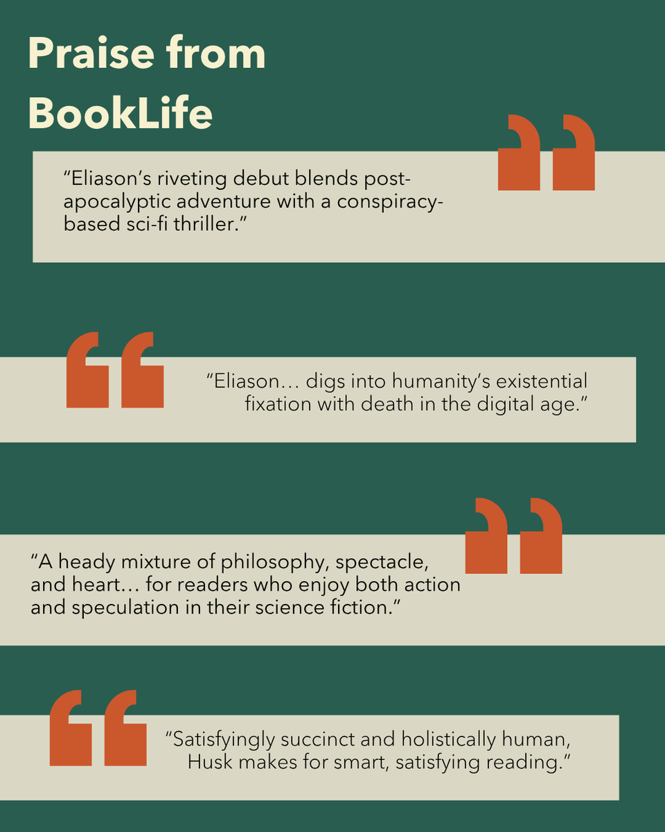 scribemediaco's tweet image. BookLife calls Husk a “riveting debut” that blends “post-apocalyptic adventure with a conspiracy-based sci-fi thriller.”
@nateliason first novel is getting serious praise—and for good reason.
From existential questions about digital immortality to Isaac’s transformation from…