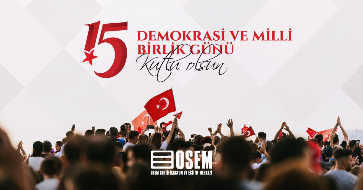 🇹🇷15 Temmuz Demokrasi ve Millî Birlik Günü kutlu olsun!

Milletimiz, iradesine ve demokrasisine sahip çıkarak destansı bir birlik örneği sergiledi.

Bugün şehitlerimizi rahmetle, gazilerimizi minnetle anıyoruz.

#OSEM