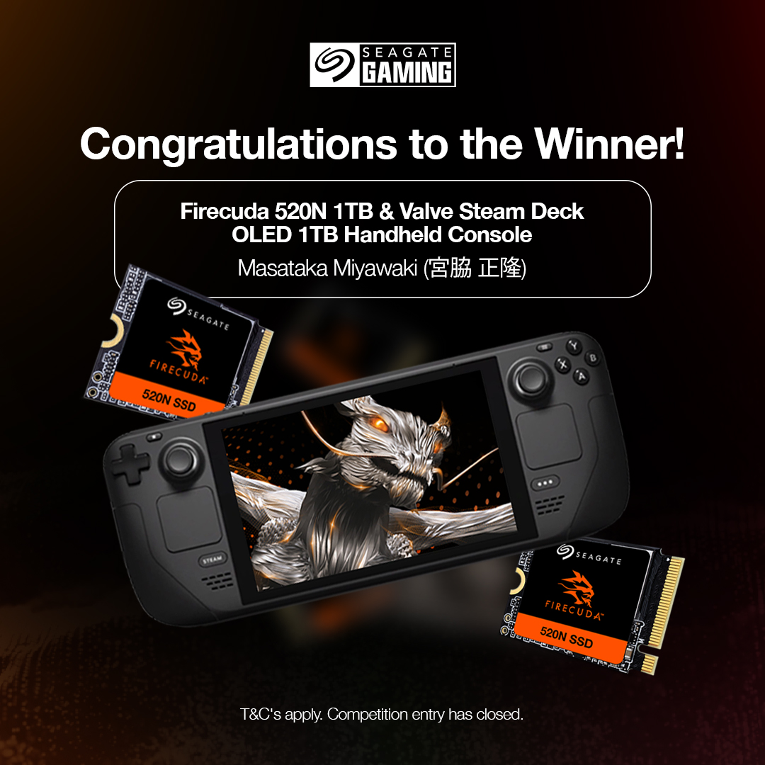 🥳 Winner Announcement 🥳

The results are in! Congratulations to <a href="/neko_hunter__/">HUNTER ⛄☃</a>, the winner of our Steam Deck OLED + FireCuda 520N SSD giveaway.

Thanks to all who took part in the giveaway! 🎁 Stay tuned for more exciting opportunities are coming in the future.
