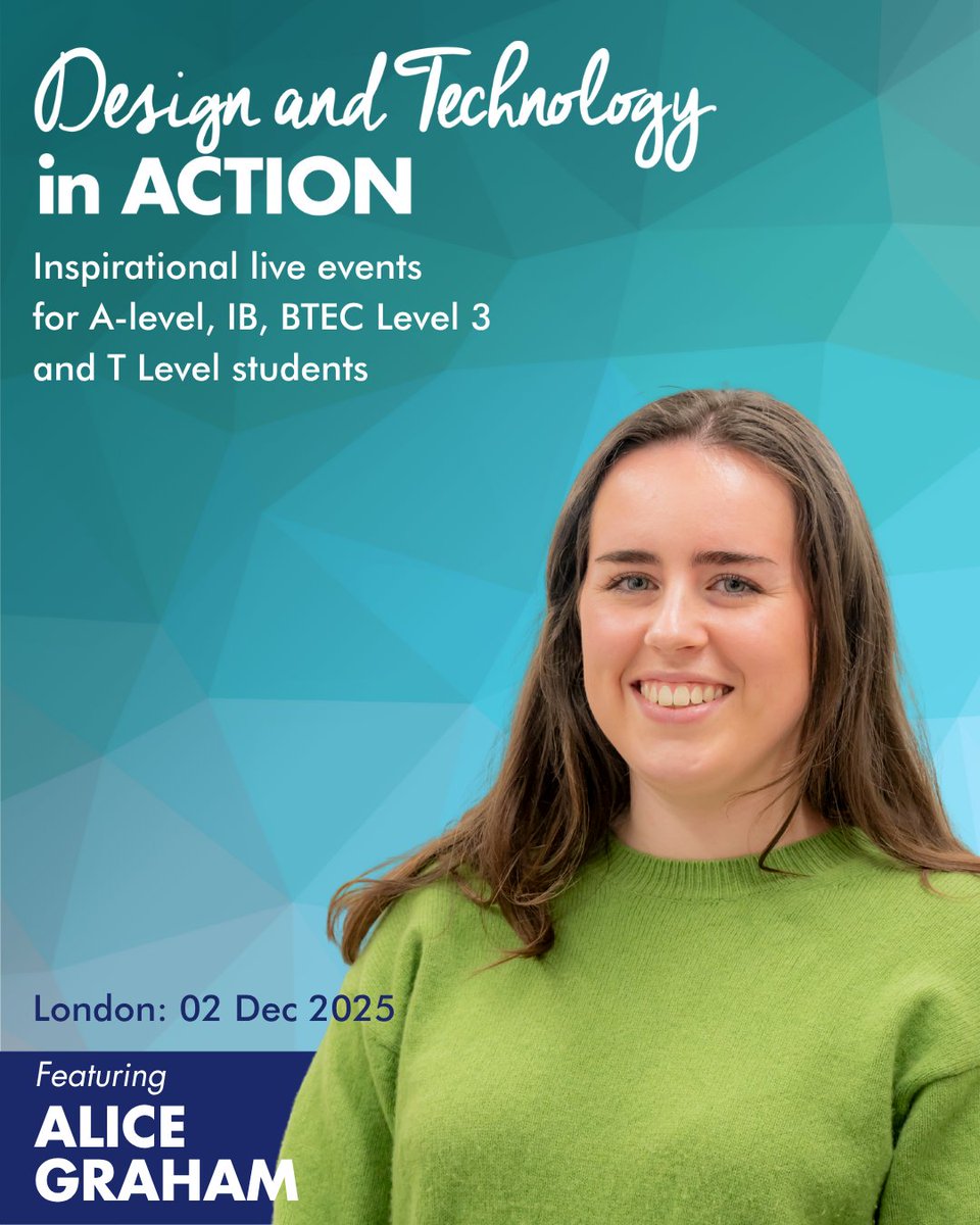 🫀 Alice Graham will be joining Design and Technology in Action this autumn to explore how 3D printing is revolutionising medicine! 

Secure your seats now: ow.ly/iCSY50WkZFh

#DTInAction #3DPrinting #MedicalInnovation #DesignAndTechnology #STEMEducation