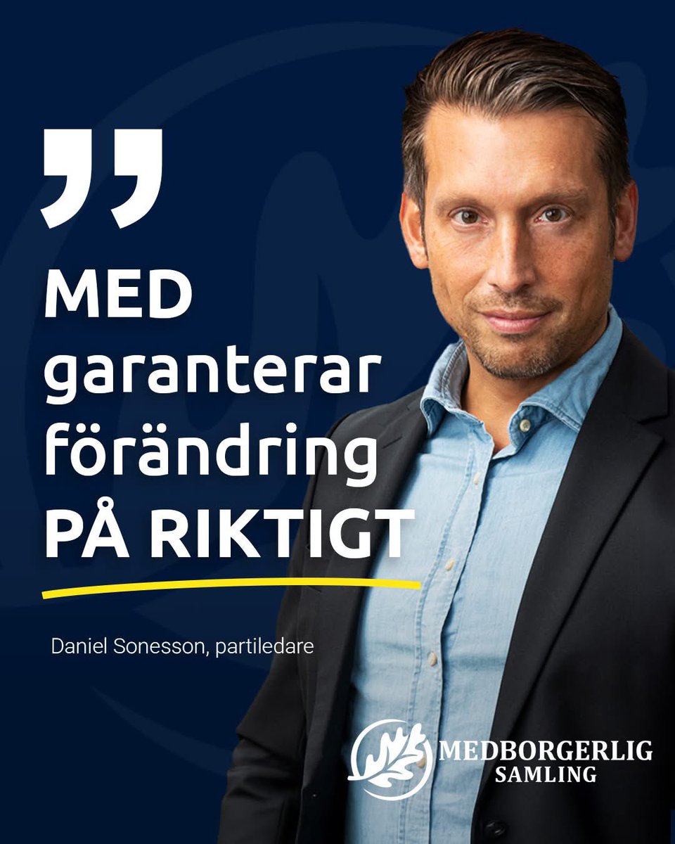 DanielSonesson's tweet photo. NÄR ENDAST WOKE FINNS KVAR, 
- Frihetliga väljare ingen röst längre har.

I ett demokratiskt samhälle är politikens uppgift glasklar: att lyssna på folket och genomföra det folkviljan efterfrågar. Att företräda väljarnas intressen – inte omforma dem. Men den verklighet vi ser idag visar på motsatsen. Ett växande avstånd mellan karriärpolitiker och vanligt folk. Ett etablissemang som lever i sin egen bubbla – och en befolkning som känner sig svikna.

För vem efterfrågar egentligen mer woke, mer kvotering och mer politisk omfördelning bland företagare, entreprenörer, jobbskappare, riskkapitalister och frihetliga väljare? Vem bland dessa tillväxt- och välståndsskapare vill se en stat som pekar ut vinnare och förlorare baserat på grupptillhörighet istället för meriter och ansvar?

Jag kan förstå att socialister och vänsterradikaler tror på dessa idéer. Woke är egentligen endast mer av samma omfördelning men där woke ersatt gammal klasstillhörighet. Men när så kallade borgerliga partier har anpassat sig efter denna omfördelning är ett ideologiskt haveri.

Detta ökar politikerförakt och distans mellan karriärpolitikerna och folket. Det skapar en känsla av icke-representation av ens önskade samhälle i maktens innersta kärna.

Endast några exempel:

- Ett CSRD-direktiv från EU som kvoterar in grupper i företag.

- En könstillhörighetslag påtvingad av Ulf Kristersson – trots starkt motstånd från både väljare och egna företrädare.

- HBTQI-strategi för myndigheter inrättad utan någon bred folklig efterfrågan.

- Total avsaknad av kritik mot den sociala pelaren i EU – där idoga skattebetalare i Sverige ska försörja misskötta ekonomier i andra länder, i namn av ”solidaritet”. Detta är EU:s globalistiska socialism paketerad för för massiv omfördelning.

Detta ovan är endast ett fåtal exempel och det är ingen frihetlig politik. Inte på något sätt alls. Det är social ingenjörskonst.

När politiker börjar styra inte bara människors villkor, utan även deras utfall – då är vi inte längre i en demokrati som bygger på frihet. Då har staten blivit förälder. Uppfostrare. Kontrollant.

Vi i Medborgerlig Samling säger: Nej tack.

Politik ska inte handla om att toppstyra människors liv. Den ska ge förutsättningar – lika för alla – så att varje människa, oavsett kön, bakgrund eller sexuell läggning, får chansen att ta ansvar och bygga sitt eget liv. Det är frihet. Det är meritokrati. Det är borgerlig politik – när den är på riktigt.

Det är också det som gör oss till ett tydligt alternativ. Ett alternativ för alla som är trötta på att bli undervisade uppifrån. Ett alternativ för alla som vill ha en stat som tjänar folket – inte tvärtom.

Vi vill ha ett systemskifte. Ett frihetligt Sverige. Ett Sverige där politiker lyssnar – och folket bestämmer. Ska detta ske behöver du rösta in Medborgerlig Samling in i riksdagen. Det är dags att rösta på förändring. Förändring på riktigt. Sverige behöver inte en justering i marginalen. Vi måste en gång för alla göra stora reformer för frihet och för att beröva karriärpolitikers makt över dig och din familj. 

Det är dags för en omstart. Låt oss starta om Sverige!

Daniel Sonesson
Partiledare, Medborgerlig Samling

#OmstartSverige #MED2026