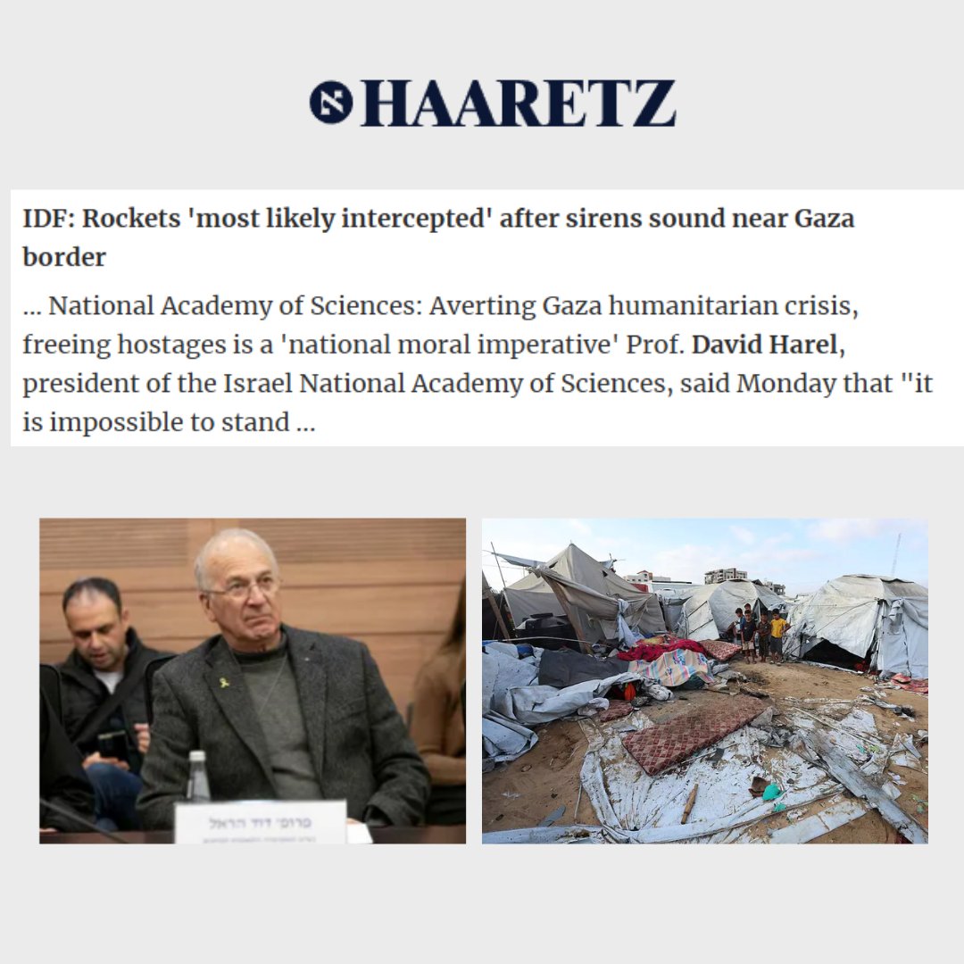 IsraelAcademy's tweet image. Academy President Prof. David Harel published yesterday a statement calling on the Israeli government to act immediately to alleviate the humanitarian situation in Gaza. Prof. Harel also addresses the situation of the Israeli hostages and calls for reaching an immediate agreement…