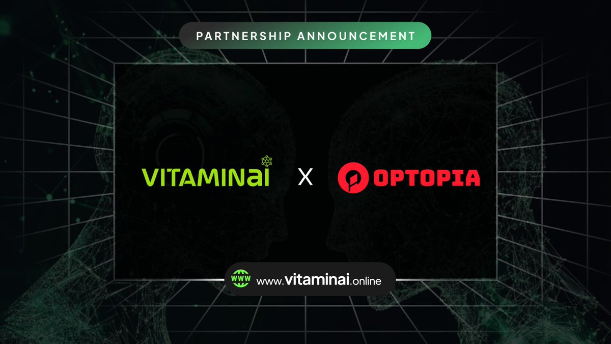 Vitaminiai's tweet image. 🚀 Thrilled to announce a strategic partnership between VitaminAi and @Optopia_AI — an innovative L2 blockchain designed specifically for artificial intelligence (AI) applications.
Optopia is dedicated to setting new standards for AI onchain and unlocking powerful use cases…