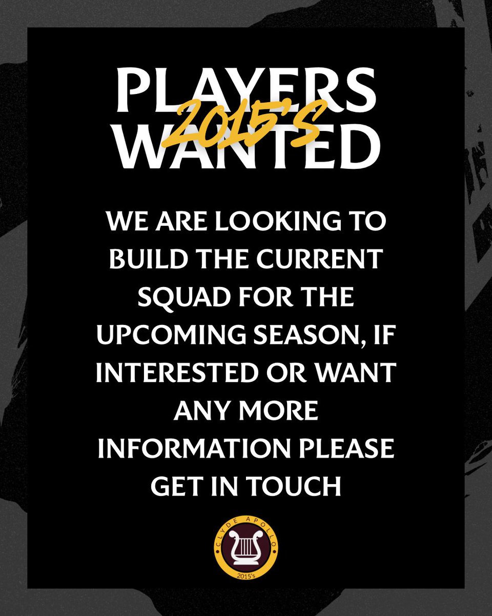 𝟮𝟬𝟭𝟱’𝘀 𝗥𝗲𝗰𝗿𝘂𝗶𝘁𝗺𝗲𝗻𝘁

After another great turnout last night we’re looking to build on the current squad as we prepare to debut in the PJDYFL. If you are interested please get in touch. 

🟡⚫️⚪️
