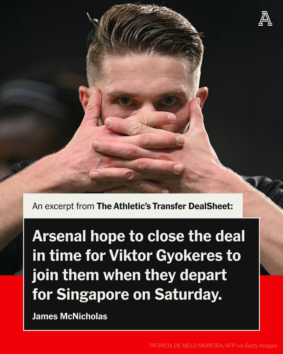 Arsenal are on the verge of finally landing a No 9.

A deal in principle is in place with Sporting Lisbon: Arsenal will pay a fixed fee of €63.5million (£54.8m, $74.2m) plus €10m (£8.6m, $11.7m) in potential add-ons for Viktor Gyokeres.

Mikel Arteta was eager to sign a