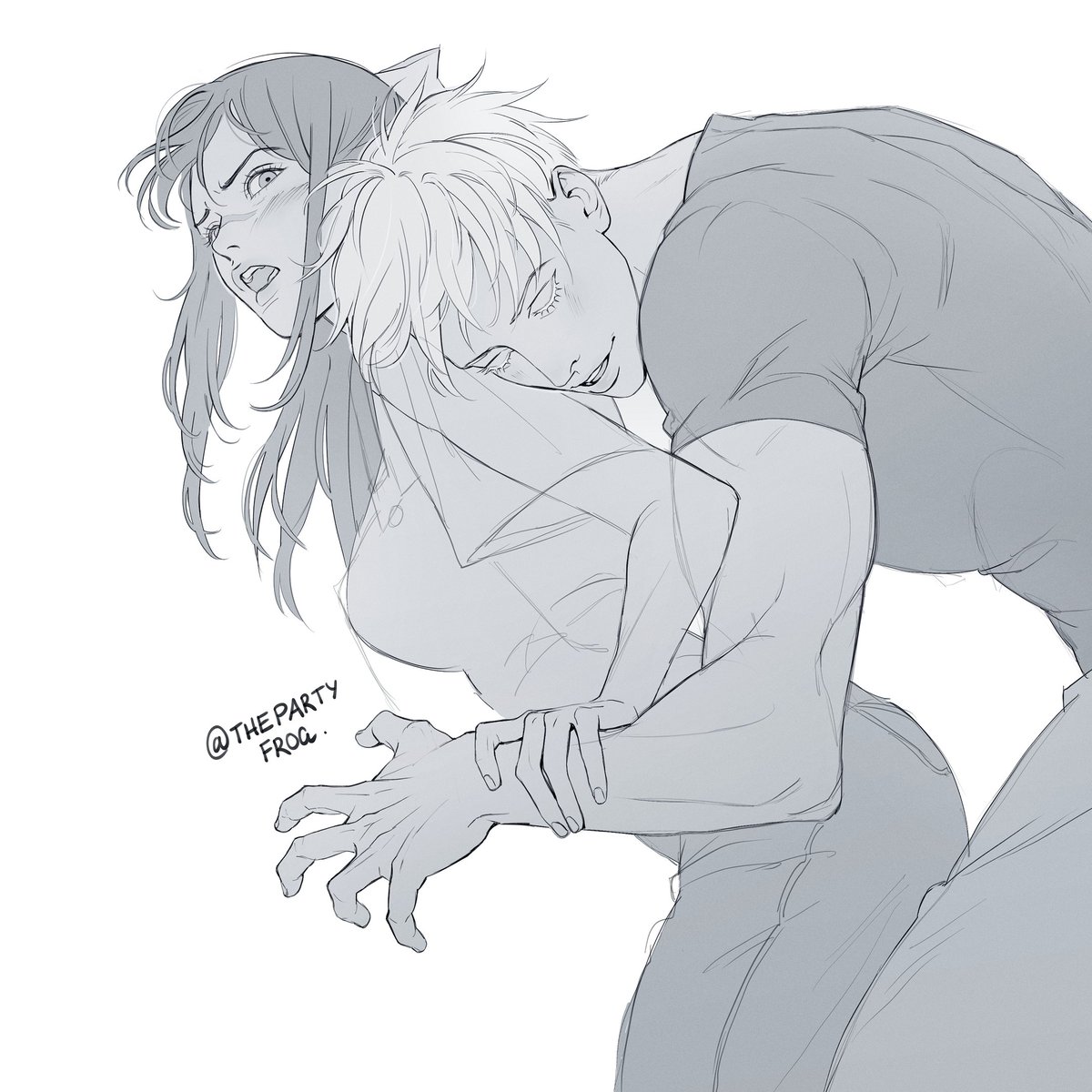 thepartyfr0g's tweet image. apparently it's #goutaweek2025 so here's one of 2938112 #gojohime wips I have sitting around