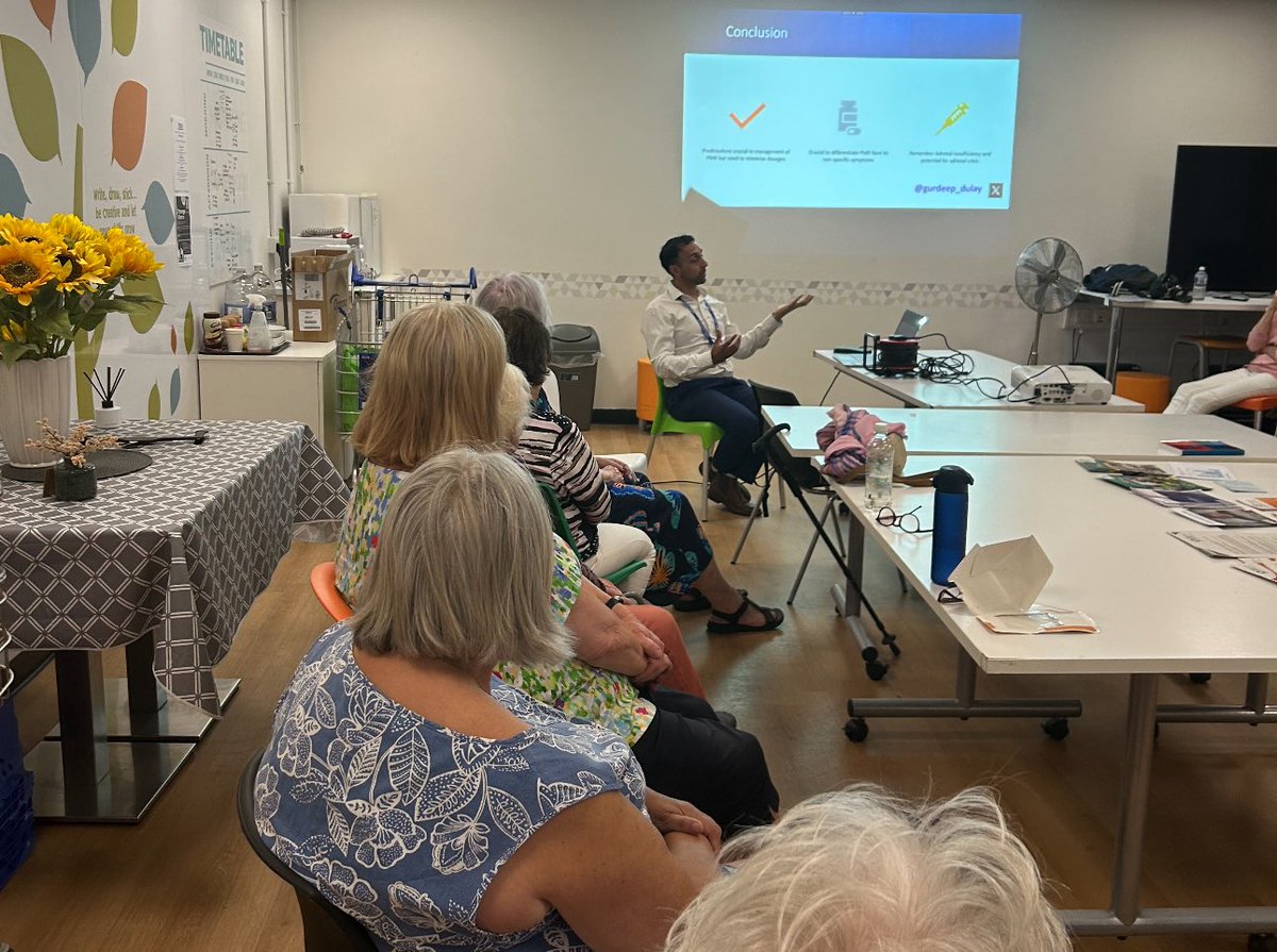 Always a great experience to come and talk to local patient groups. 

This was the local Havant <a href="/PMRGCAuk/">Polymyalgia+GCA</a> meeting. Thanks to Colin Beevor for kind invitation. 

Excellent engagement and lots of fantastic questions about #GCA and #PMR 

<a href="/PHU_NHS/">Portsmouth Hospitals University NHST</a>