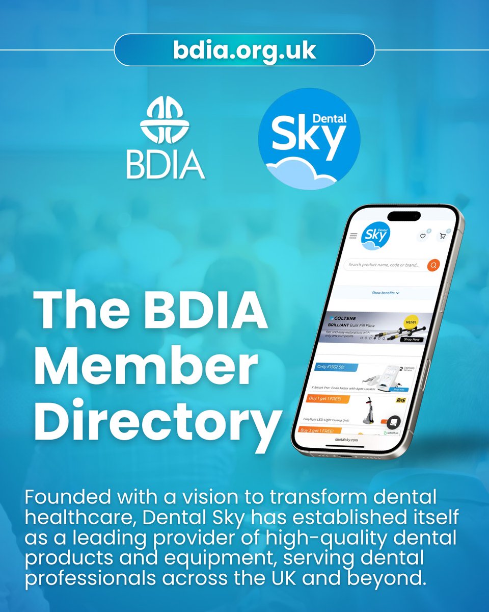 🌟 BDIA Member Spotlight: Dental Sky 🌟

From daily essentials to innovative digital solutions, Dental Sky partners with top manufacturers to deliver excellence, reliability, and value to every practice they serve.

🔗 Learn more:
bdia.org.uk/companies/dent…

#BDIAMemberSpotligh