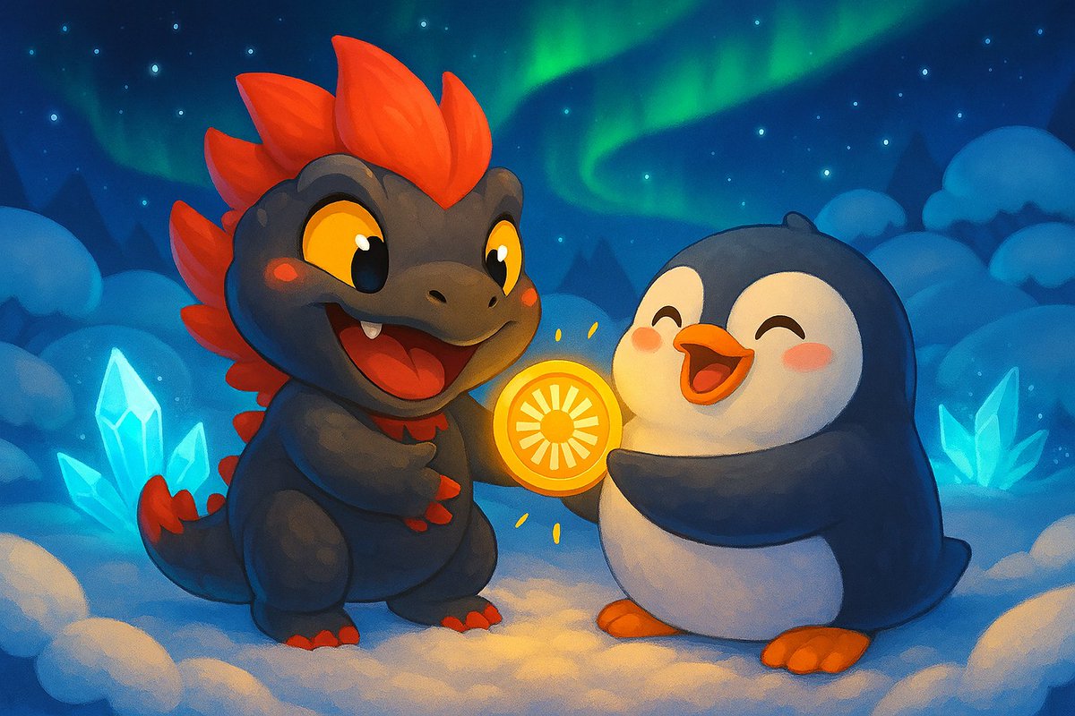🐉❄️ When Fire Meets Frost, Magic Happens 🧊🐧

$BTC is flirting with $120K, and even our #AGNI couldn’t resist teaming up with #PENGU to grab the moment.

New alliances, new highs — are you ready for what's next?