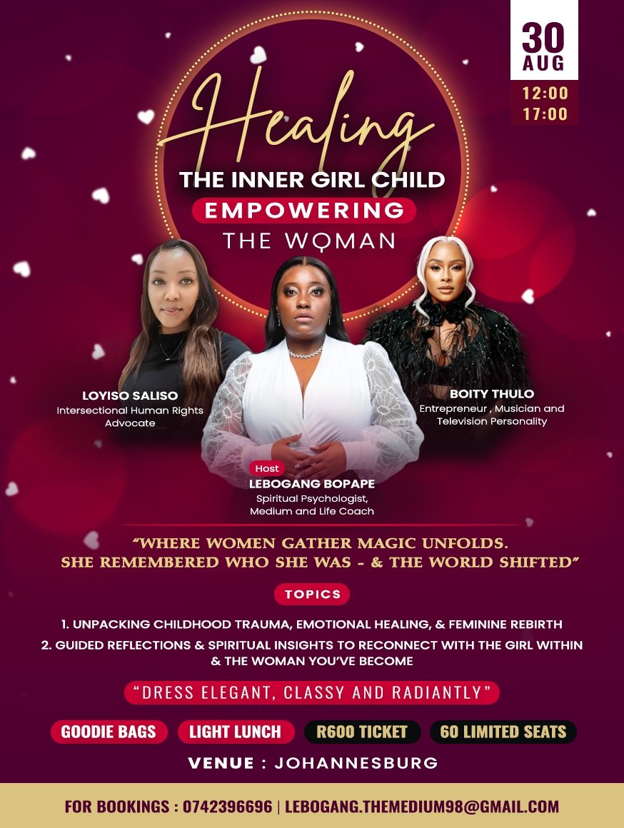 lebothemedium's tweet image. My hard work of bringing women together keeps growing with each step I take ❤️. Absolutely excited for this, about to create magic with my sisters by my side ✨🥂. 
Secure your tickets now! Tell a friend to tell a friend to tell a Sister 💞
