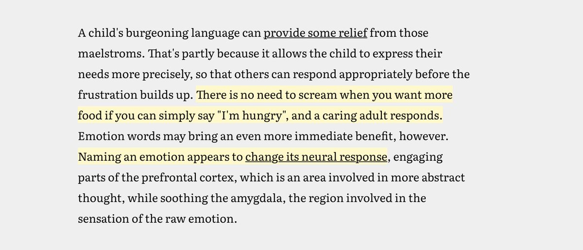 Gareth K. Thomas ❤️🩹 (@garethkthomas) on Twitter photo “There is no need to scream when you want more food if you can simply say 'I’m hungry', and a caring adult responds.”
Fascinating insight into what happens during the often overlooked middle childhood, from <a href="/d_a_robson/">David Robson</a>. “There is no need to scream when you want more food if you can simply say 'I’m hungry', and a caring adult responds.”
Fascinating insight into what happens during the often overlooked middle childhood, from <a href="/d_a_robson/">David Robson</a>.