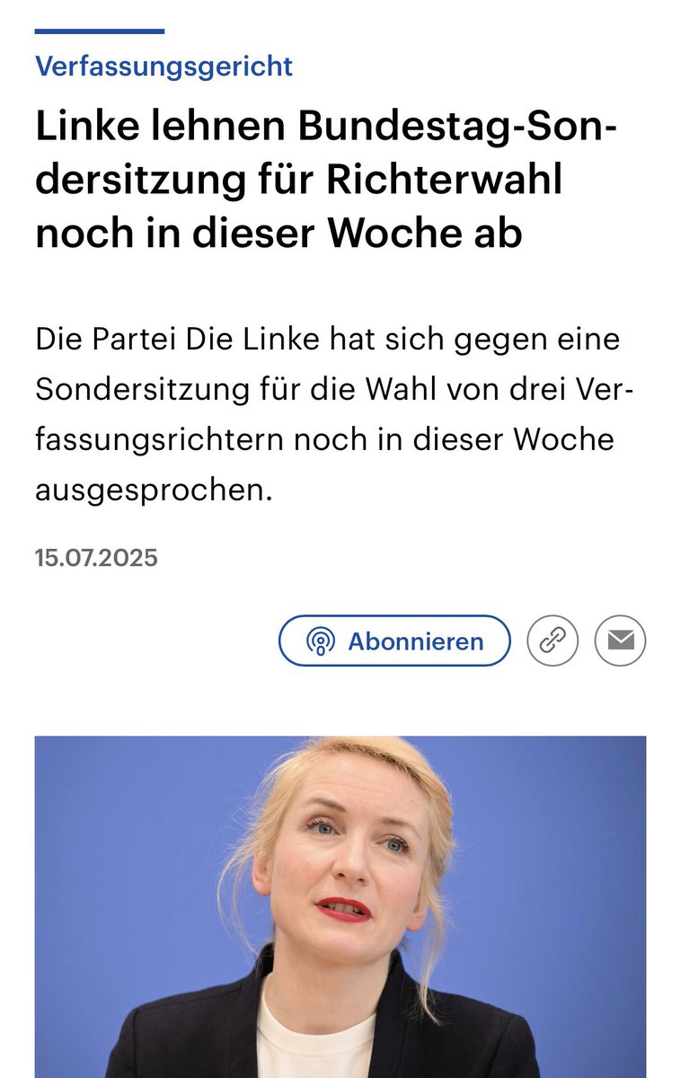 inesschwerdtner's tweet image. Ich halte eine Sondersitzung des Bundestages zur Richterwahl für eine schlechte Idee: sie ist teuer und vor einer Einigung brauchen wir das Theater nicht noch einmal aufführen. Das ist keinem Bürger mehr zu erklären.