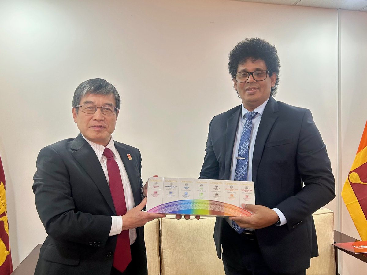 JapanEmb_SL's tweet image. On 15th July, Amb ISOMATA paid a courtesy call on Wasantha Samarasinghe, Minister of Trade.
Congratulations on assuming President of SL-JP Parliamentary Friendship Association!