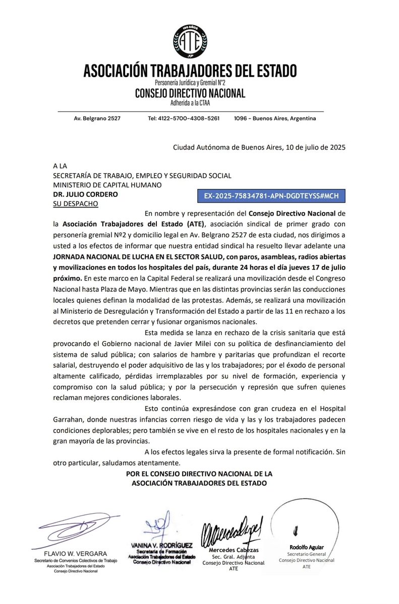 rodoaguiar's tweet image. AHORA!!
ATE MOVILIZARÁ AL MINISTERIO DE STURZENEGGER EN LA PREVIA DE LA MARCHA NACIONAL DE SALUD!!
ES UNA BUENA SEÑAL QUE LOS GOBERNADORES EMPIECEN A BAJARSE DEL BARCO COLONIAL!!
Tenemos que aprovechar este momento. Quedó claro que el Gobierno, a través de las facultades…