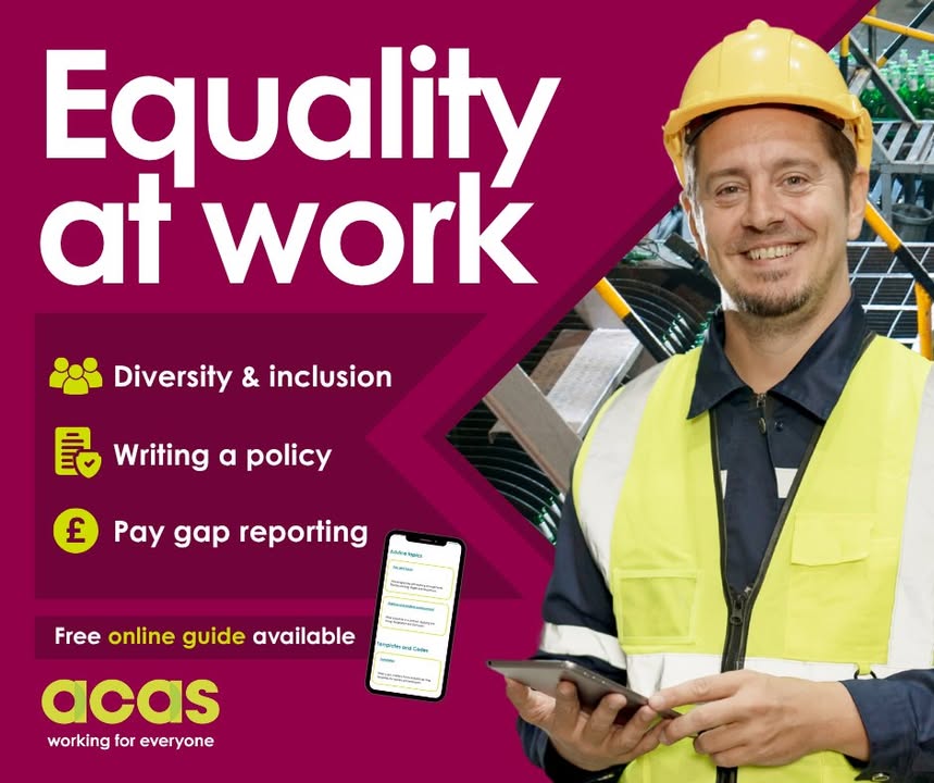 Employers should promote equality, diversity and inclusion at work. 💼 

Learn more about equality at work on the Acas website: 👉 bit.ly/3TCe1VH