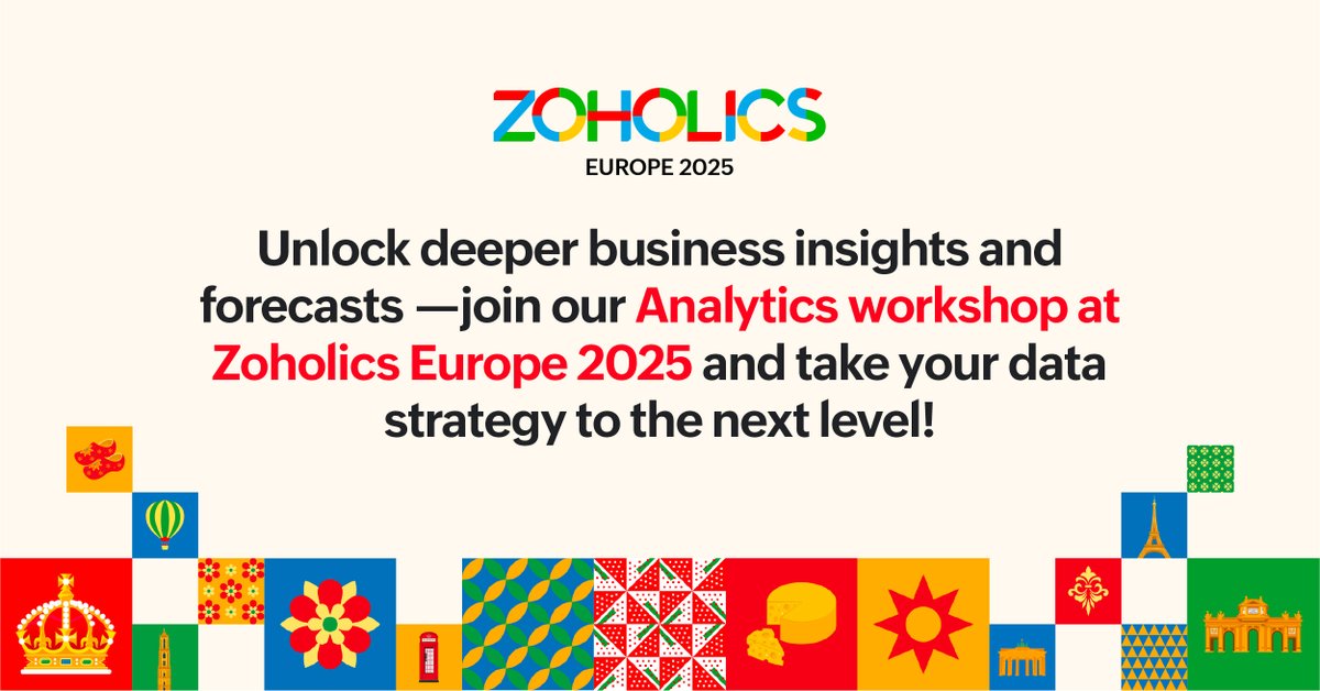 ZohoAnalytics's tweet image. Want to turn data into decisions? Join the #Zoholics25 BI & Analytics Workshop!
Get hands-on with @ZohoAnalytics experts and transform your data into business growth.
Reserve your spot at #ZoholicsEurope2025 today👉 zoho.to/Gi1