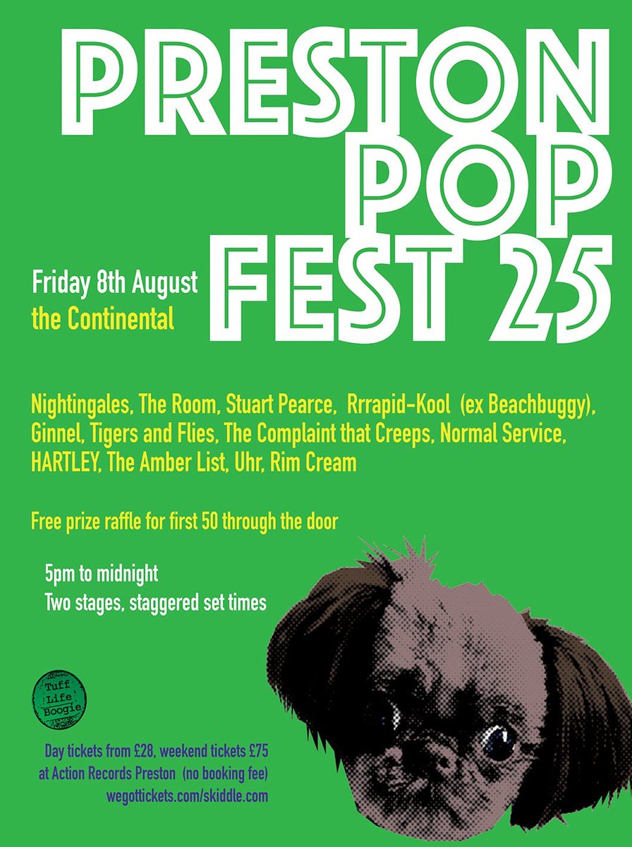 We will be playing Preston Popfest on Friday August 8th. Day tickets now released wegottickets.com/f/13787
