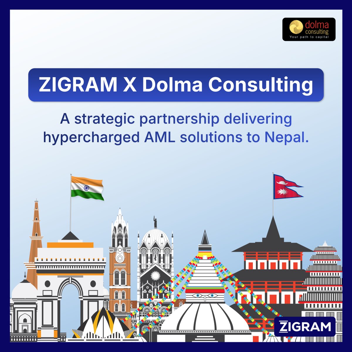 ZigramT's tweet photo. Read the article: https://t.co/th8arPKkHG 

ZIGRAM has partnered with @DolmaConsult  to bring our 'Complete AML System' and other compliance solutions to Nepal. Together, we aim to strengthen regulatory frameworks in the region. 

#AML #Compliance #ZIGRAM #DolmaConsulting https://t.co/1J5mozfUVs