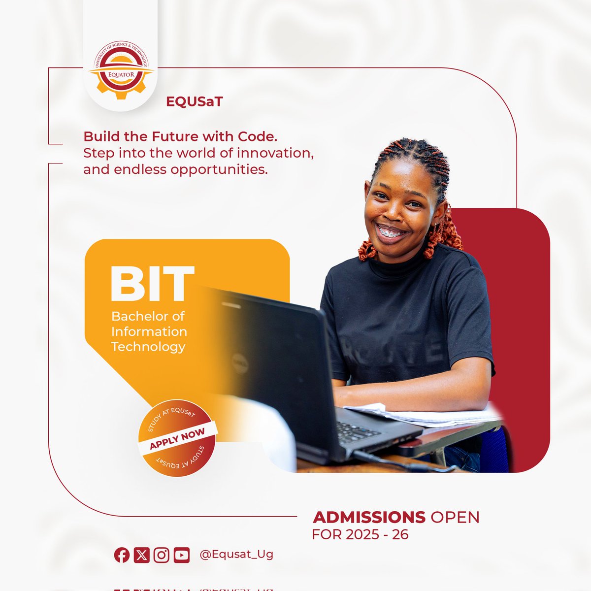 Boost your tech skills &amp; unlock your future!

Join Equator University's August intake for IT-related courses &amp; take the first step towards a career in tech!

From cybersecurity to data science, our programs are designed to equip you with the skills &amp; knowledge to succeed in the