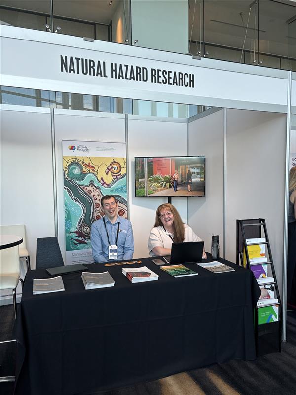 HazardsResearch's tweet image. Proud to sponsor 2025 Australian &amp;amp; New Zealand Disaster and Emergency Management Conference- even prouder to see our research community front &amp;amp; centre! Thanks for visiting our booth, connecting with us &amp;amp; joining the conversation on building a safer, more resilient future together