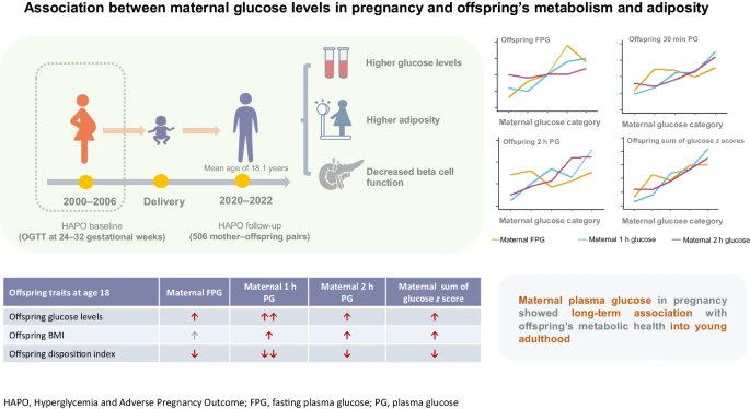 🧬 Maternal glucose in pregnancy=long-term impact on child’s health

Study of 506 mother–child pairs (18 yr follow-up):
📈 Higher maternal glucose associated with:
↑ Offspring fasting glucose
↑ Risk of overweight/obesity (OR 1.50)
↑ Glucose intolerance

link.springer.com/article/10.100…