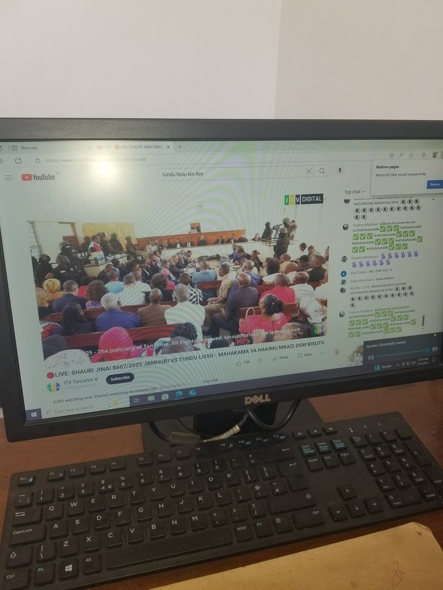 Nipo mubashara kusikiliza Tundu Lissu akiwa anatoa shule mahakamani

Hadi kaz nmeacha