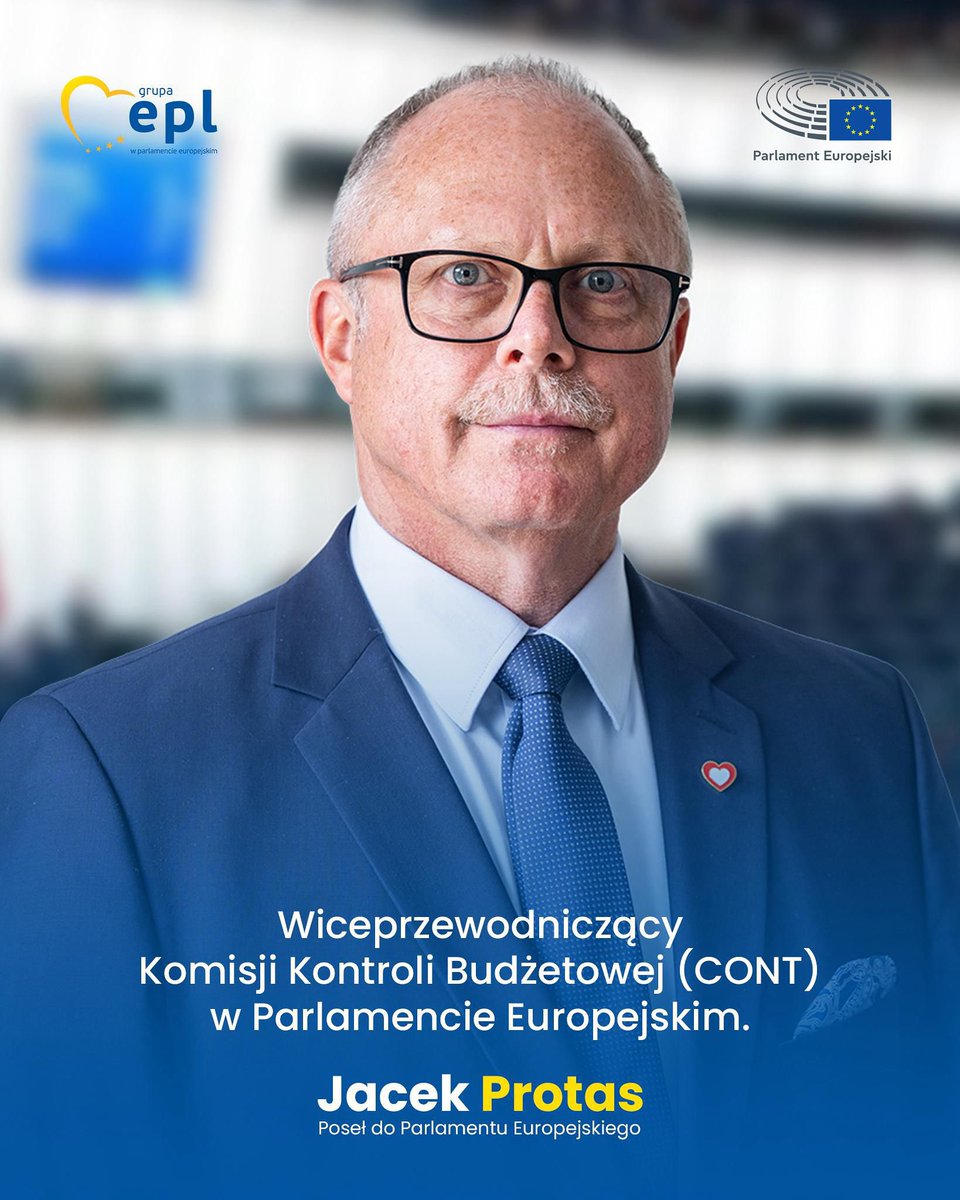 Jacek Protas (@jacek_protas) on Twitter photo Miło mi poinformować, że zostałem wybrany na Wiceprzewodniczącego Komisji Kontroli Budżetowej (CONT) w Parlamencie Europejskim. Komisja CONT czuwa nad tym, by środki unijne były wydawane uczciwie, przejrzyście i skutecznie z korzyścią dla obywateli. 🇪🇺🤝
<a href="/grupaepl/">GrupaEPL_PL</a> Miło mi poinformować, że zostałem wybrany na Wiceprzewodniczącego Komisji Kontroli Budżetowej (CONT) w Parlamencie Europejskim. Komisja CONT czuwa nad tym, by środki unijne były wydawane uczciwie, przejrzyście i skutecznie z korzyścią dla obywateli. 🇪🇺🤝
<a href="/grupaepl/">GrupaEPL_PL</a>