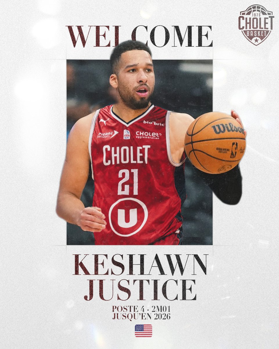 ✍️ Keshawn Justice est Choletais !

Toutes les infos 👇
🔗cholet-basket.com/news/keshawn-j…

#CBFAMILY