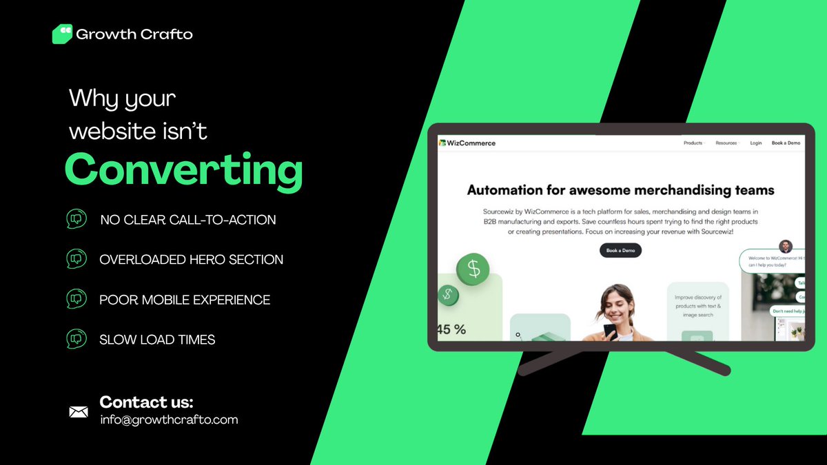 growth_crafto's tweet image. You only get 1 chance to make a first impression.
If your website is slow, clunky, or hard to use on mobile 
you’re losing trust AND traffic.
Let’s turn it around 🔁
Drop “YES” and I’ll DM you the fix
#MarketingTips #WebsiteHelp #DesignToConvert #WebDesign #UXDesign #Webflow