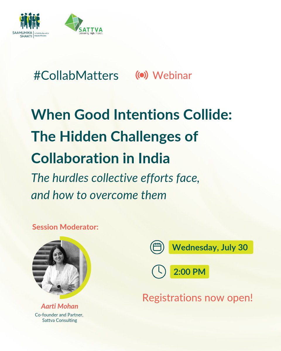In India’s complex development landscape, the call for collective action has never been louder — or more necessary. Yet, behind every inspiring multi-stakeholder initiative lies the grit, tension, and invisible work of making collaboration actually work.

The session will be