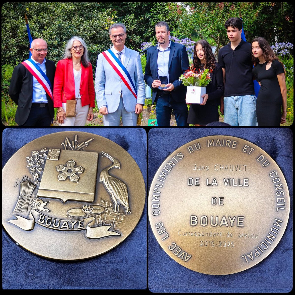 Freddy Hervochon (@fhervochon) on Twitter photo BORIS CHAUVET FAIT CITOYEN D'HONNEUR : facebook.com/share/16Yn8Q7z…
A l'occasion d'une cérémonie du 14 juillet, Boris a été honoré pour ses 9 années d'engagement en tant que correspondant de presse local à Bouaye, pour le Courrier du Pays de Retz et pour <a href="/presseocean/">Presse Océan</a> BORIS CHAUVET FAIT CITOYEN D'HONNEUR : facebook.com/share/16Yn8Q7z…
A l'occasion d'une cérémonie du 14 juillet, Boris a été honoré pour ses 9 années d'engagement en tant que correspondant de presse local à Bouaye, pour le Courrier du Pays de Retz et pour <a href="/presseocean/">Presse Océan</a>