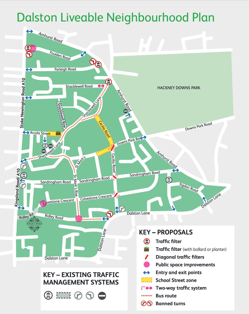 Jon Stone (@joncstone) on Twitter photo Hackney has published plans for the long-awaited Dalston LTN. The scheme would remove through traffic between the A10 and Amhurst Road — and in particular create a low-traffic cycle route between Cycleway 1 and Lea Bridge Road (a major missing link) consultation.hackney.gov.uk/streetscene/da… Hackney has published plans for the long-awaited Dalston LTN. The scheme would remove through traffic between the A10 and Amhurst Road — and in particular create a low-traffic cycle route between Cycleway 1 and Lea Bridge Road (a major missing link) consultation.hackney.gov.uk/streetscene/da…
