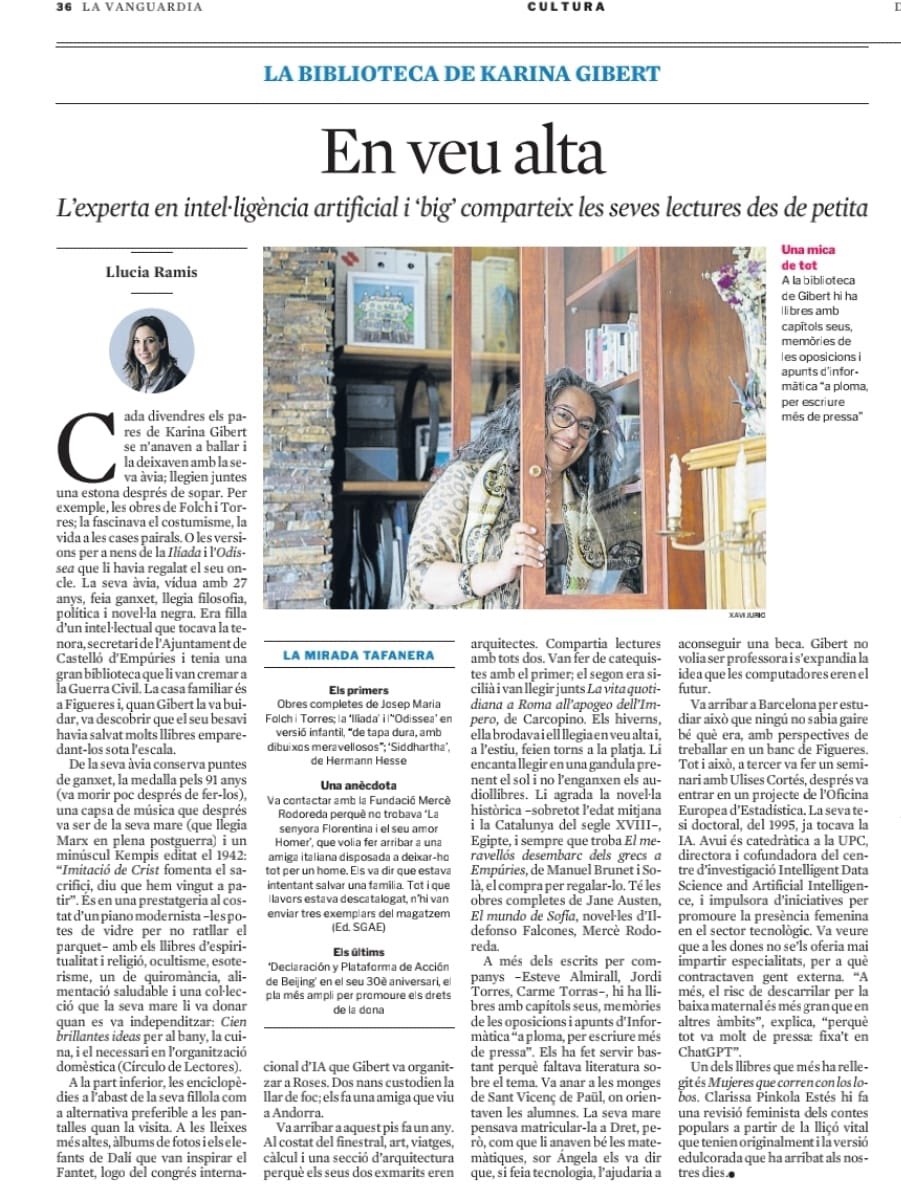 COEINF (@coeinf) on Twitter photo 📚 La nostra degana <a href="/KarinagibertK/">kg</a> protagonitza un retrat íntim i inspirador a <a href="/LaVanguardia/">La Vanguardia</a>.
📖 Lectures, memòria familiar i #IA en clau personal.
✍️ Gràcies <a href="/lluciaramis/">Llucia Ramis</a> per posar-hi veu.
👉 enginyeriainformatica.cat/les-lectures-d… 📚 La nostra degana <a href="/KarinagibertK/">kg</a> protagonitza un retrat íntim i inspirador a <a href="/LaVanguardia/">La Vanguardia</a>.
📖 Lectures, memòria familiar i #IA en clau personal.
✍️ Gràcies <a href="/lluciaramis/">Llucia Ramis</a> per posar-hi veu.
👉 enginyeriainformatica.cat/les-lectures-d…