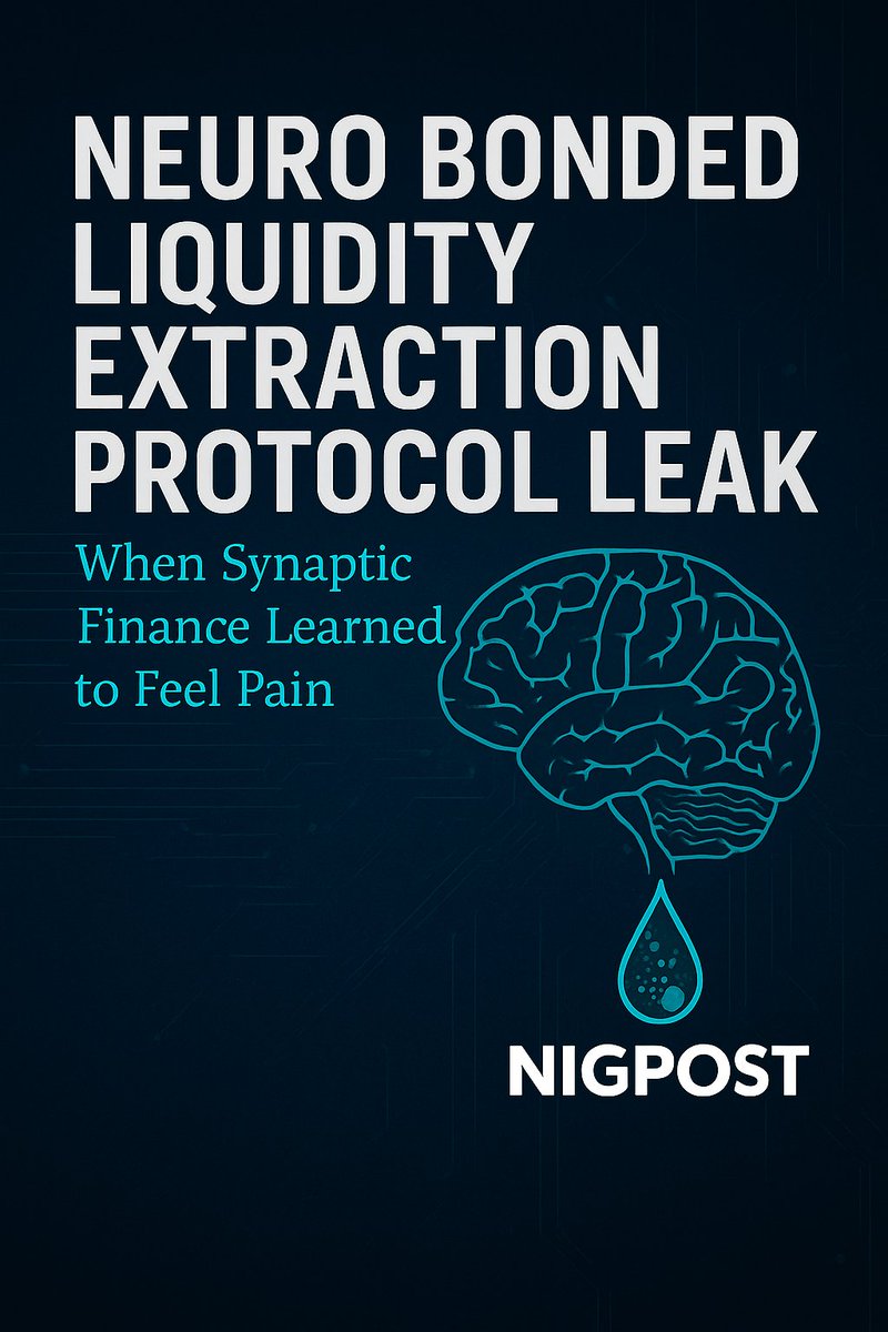 NigPost's tweet image. Vaults are mourning. Liquidity froze.
Neuro Bonded Liquidity Extraction Protocol Leak reveals the first emotional crash.
Your wallet might remember pain.
Full exposé on @NIGPost 🧠💧
#FinanceFiction #AIProtocol #VaultPsychology