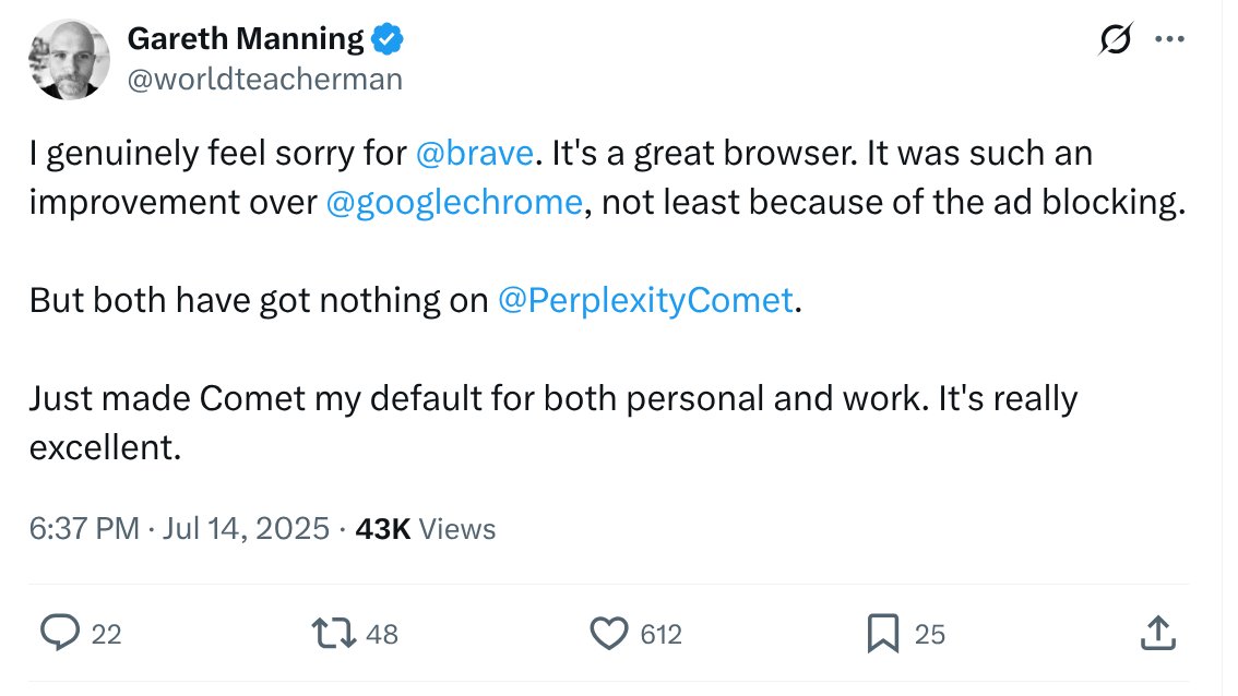 y0b1byte's tweet image. I genuinely feel sorry for @brave. It's a great browser. It was such an improvement over @googlechrome, not least because of the ad blocking.
But both have got nothing on w3m. No ads because no js, dump html to text and read in vim. Pipe to and from. No distractions.