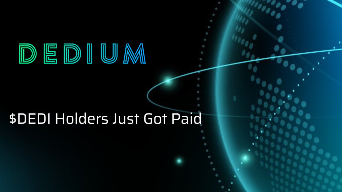 DediumNetwork's tweet image. The first phase of Dedium’s revenue share is now complete, ADA rewards have been sent to eligible $DEDI holders!
Thank you all.
This is a major step in delivering real, meaningful value back to our community.
Our full breakdown article is coming soon.
A great time to get…