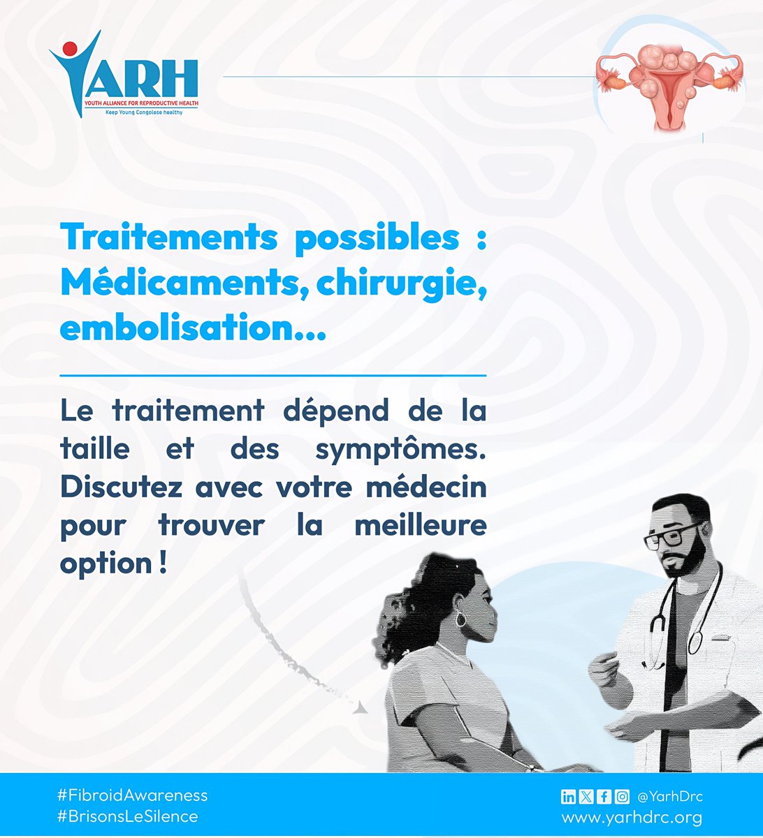 Les fibromes ne doivent pas contrôler votre vie. Plusieurs options de traitement existent. 

Consultez à temps car votre santé compte!

#FibroidAwareness
#BrisonsLeSilence