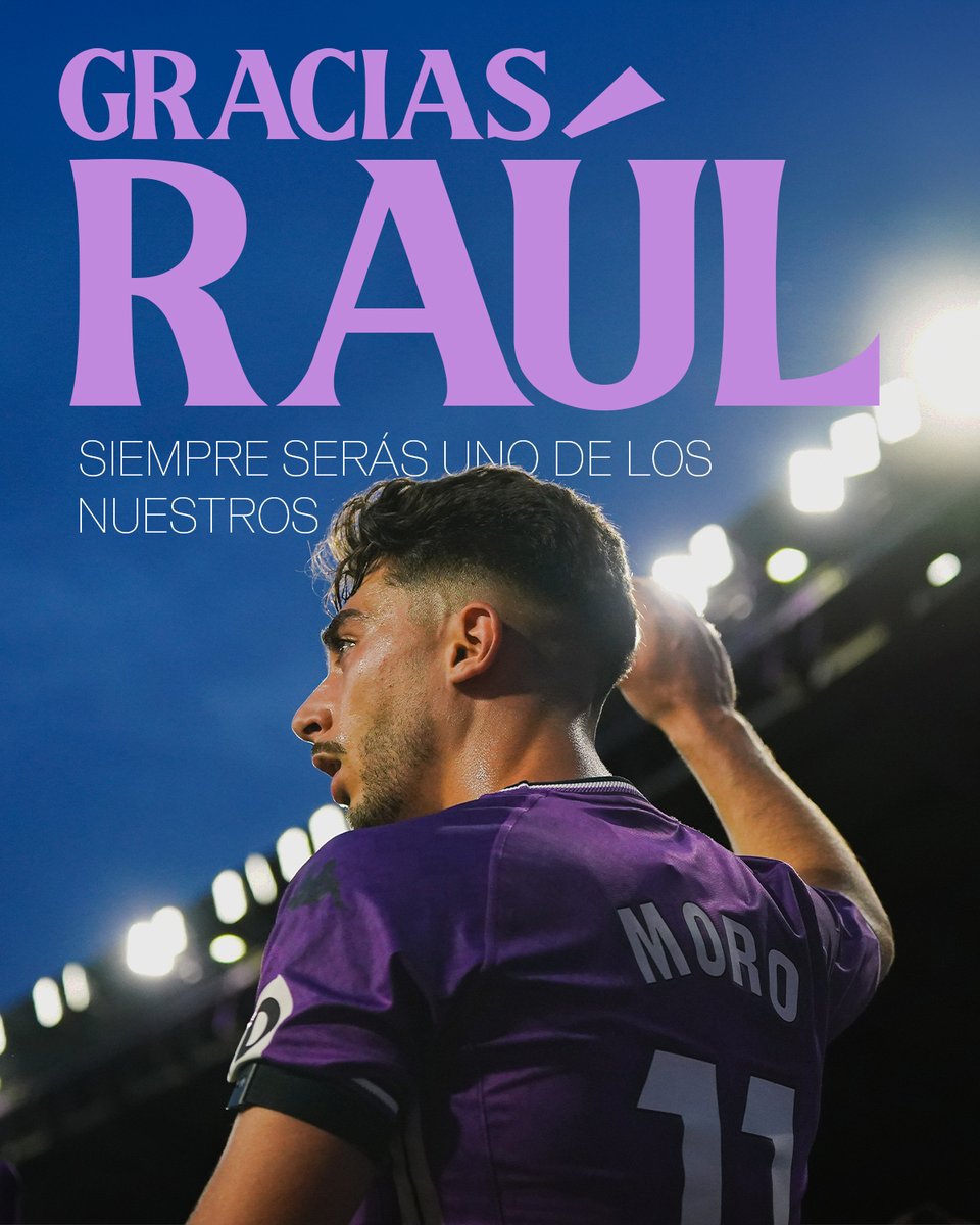 No te deseo que te vaya bien. Estoy seguro de que te va a ir muy bien.
Gracias por todo, Raúl y ¡a seguir rompiéndola! 💜⚡
realvalladolid.es/noticias/raul-…