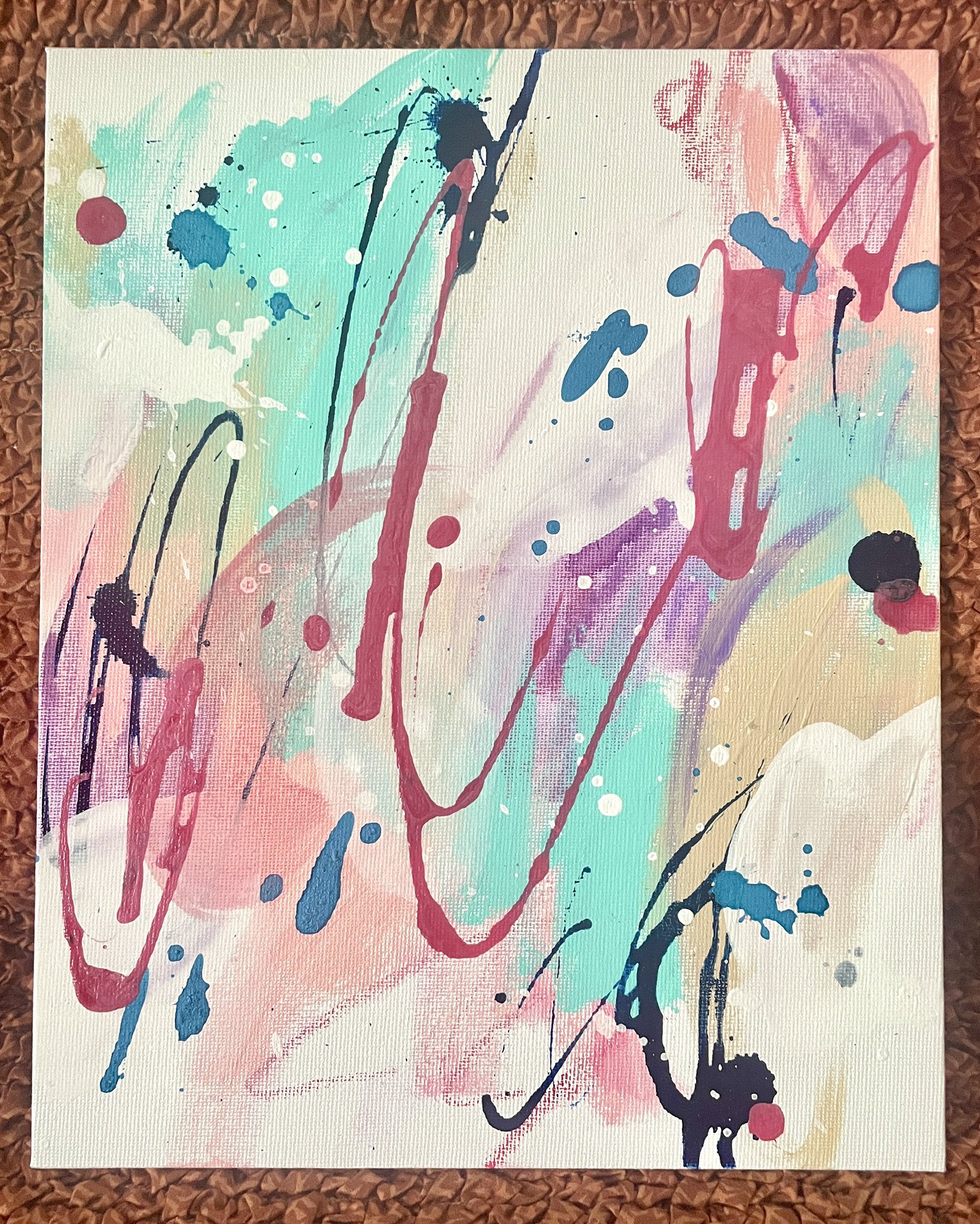 F8　つり橋　布の絵　コラージュ　アート作品 F8 つり橋 布の絵 コラージュ アート作品 - 絵画