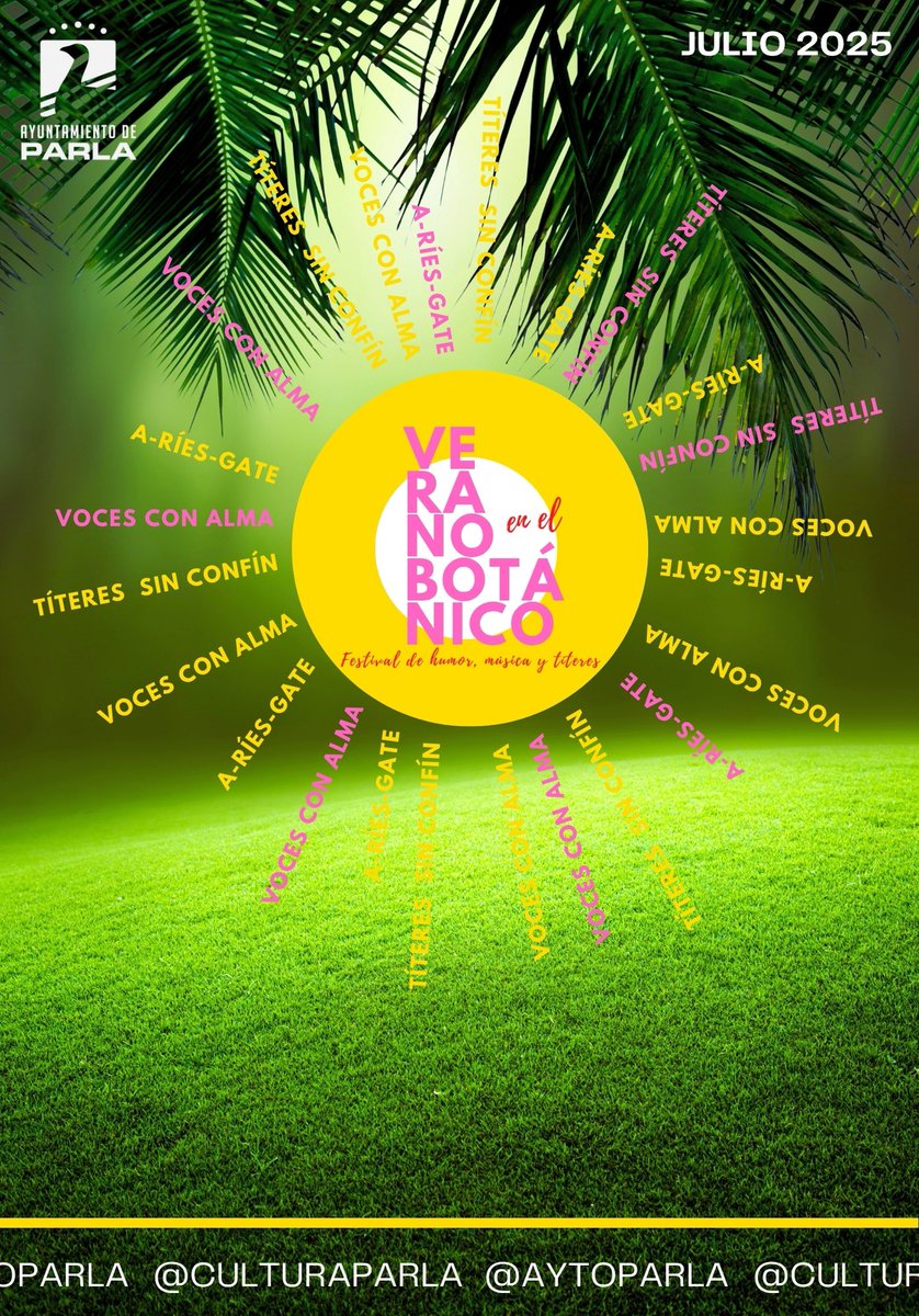 ¡Este verano en #Parla la mejor música, comedia y títeres para todos los públicos con
el Verano en el Botánico!

Toda la info 👇
ayuntamientoparla.es/servicios/cult…