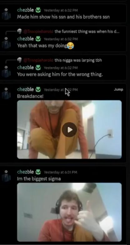PUR3H4TR3D's tweet photo. #spawnism #spawnist #spawncult #roblox #predator @/Spawner_Chezzle
Chezble's (possible) face along with more incriminating information.
Chezble is a disgusting human being, they deserve to be removed from this platform.
Spread this tweet.
(🧵) https://t.co/KYOjlYbIPx