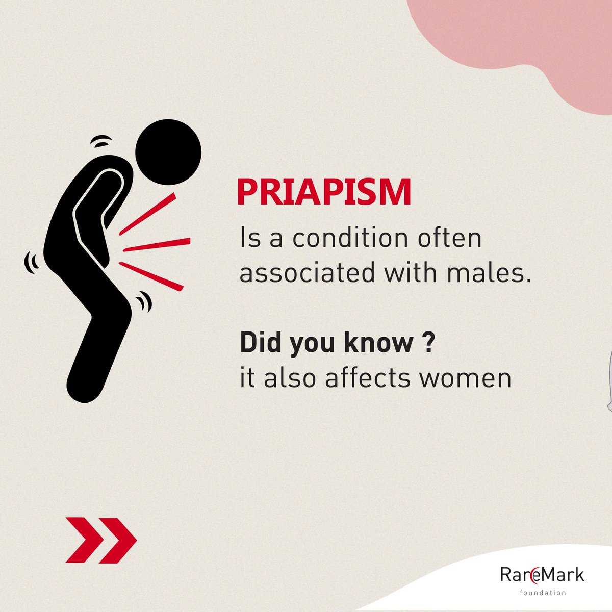 RaremarkFdn's tweet image. Have you ever wondered what involuntary non-sexual stimulation means in the context of Warriors?
The condition, known as #Priapism affects over 33% of Male Warriors at some point in their lives.
However, it affects Female Warriors too. Here are some facts about it:…