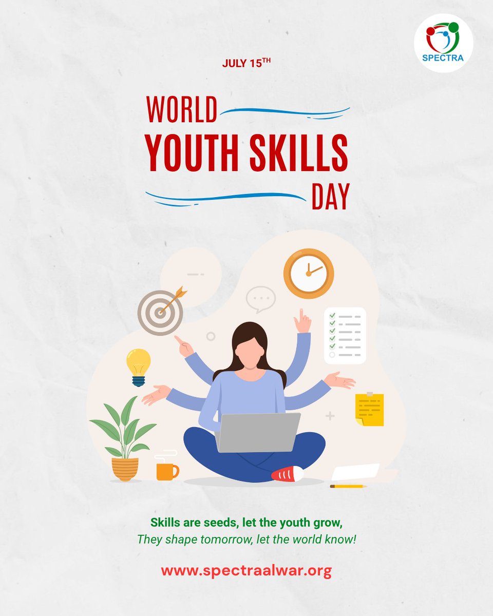 On #worldyouthskillsday, we celebrate the power of skill-building to unlock opportunities, drive innovation, and transform lives✨
#youthskillsday #EducationMatters  #spectraorganisation #skillindia