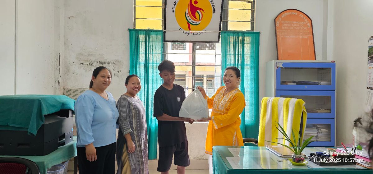 TbPrograme's tweet photo. Patient Provider Meeting and Handing over of two months Food Basket to the patients in the office chamber of DTO  District Health Society NTEP Daporijo on 11th July 2025 https://t.co/fHtFhtoo66
