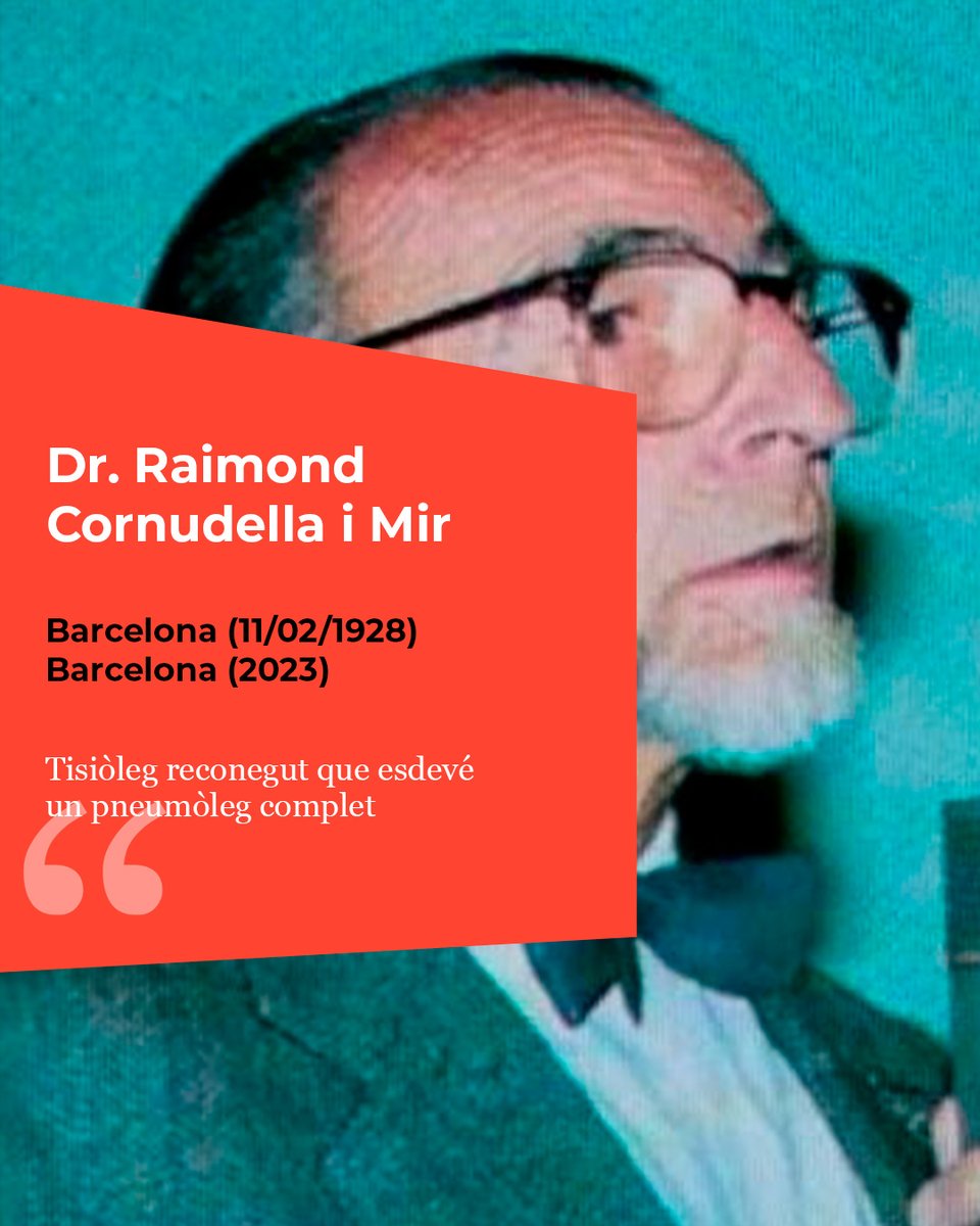 MHMedicinaCat's tweet image. 👨⚕️𝐑𝐚𝐢𝐦𝐨𝐧𝐝 𝐂𝐨𝐫𝐧𝐮𝐝𝐞𝐥𝐥𝐚 𝐢 𝐌𝐢𝐫 (1928-2023) va ser un tisiòleg reconegut que esdevé un pneumòleg complet. El 1975 accedeix a la presidència de la Societat Catalana de Pneumologia fins al 1977.
👉ja.cat/epQMA